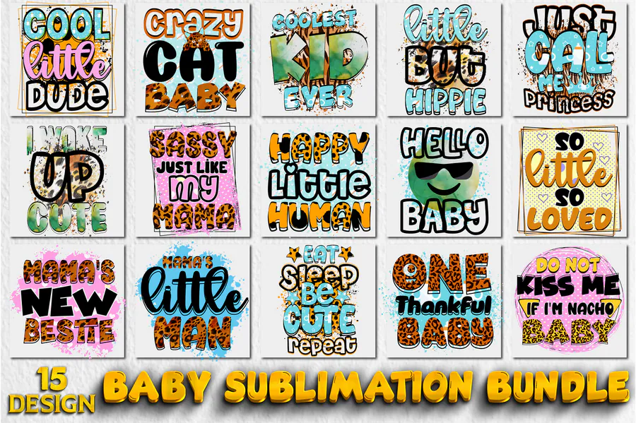 Baby Sublimation Bundle PNG preview for baby sublimation designs