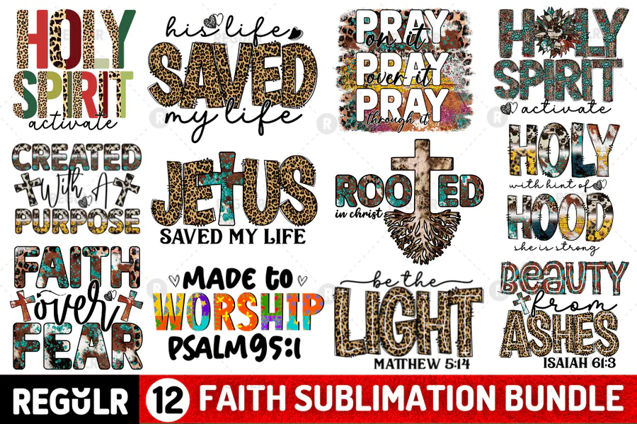 Faith Sublimation Bundle preview for Christian sublimation