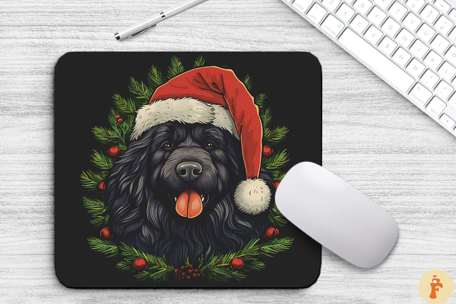 Christmas Newfoundland Dog Mouse Pad preview for Christmas mouse pad sublimation designs