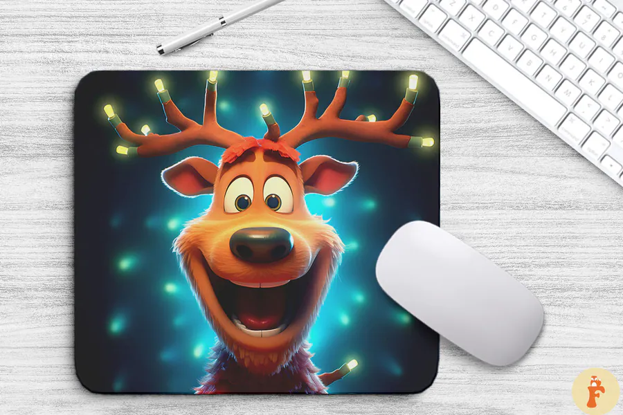Joyful Christmas Reindeer Mouse Pad preview for Christmas mouse pad sublimation designs