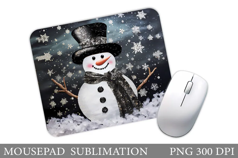 Snowman Winter Mouse Pad preview for Christmas mouse pad sublimation designs
