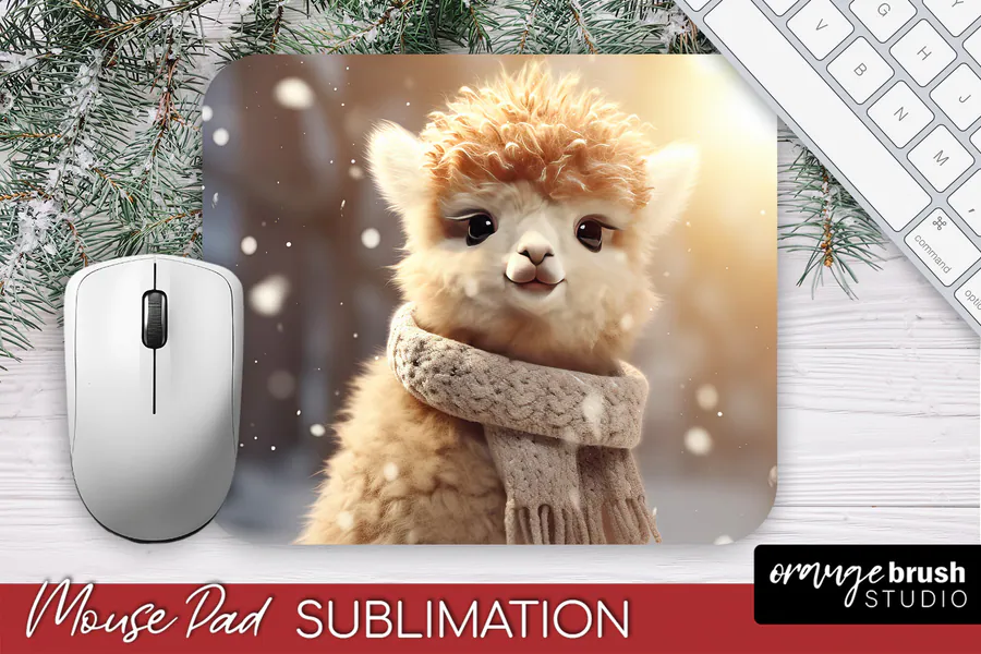 Christmas Llama Mouse Pad preview for Christmas mouse pad sublimation designs