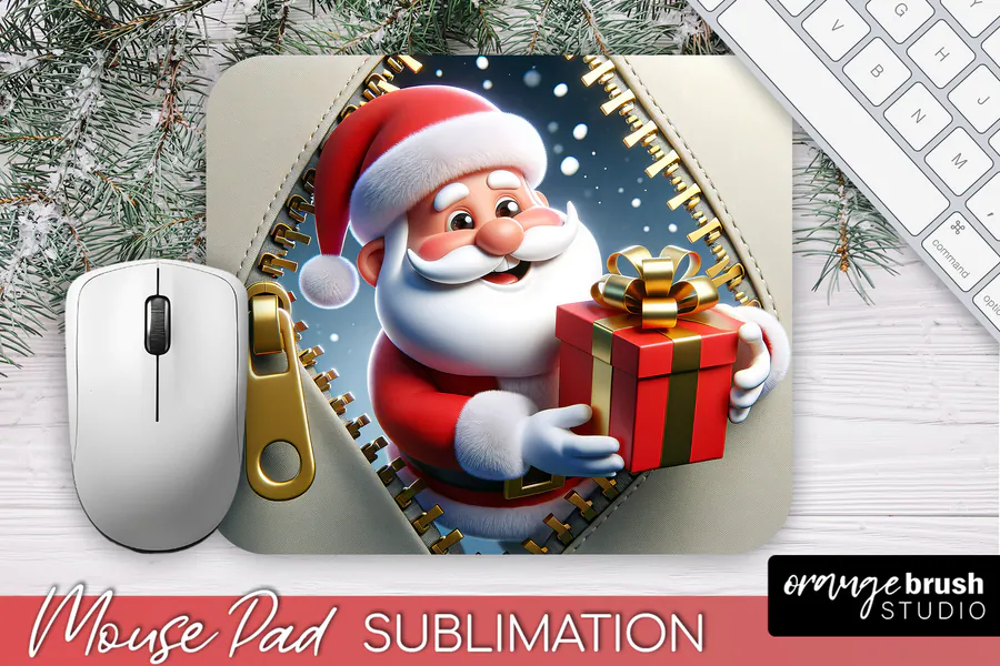 Santa Christmas Mouse Pad Sublimation preview for Christmas mouse pad sublimation designs