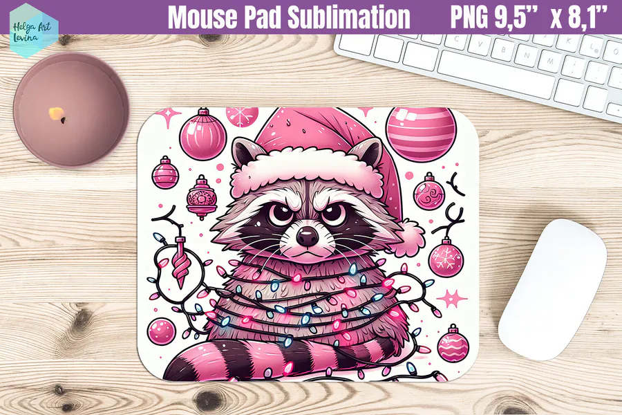 Grumpy Raccoon Christmas Mouse Pad preview for Christmas mouse pad sublimation designs