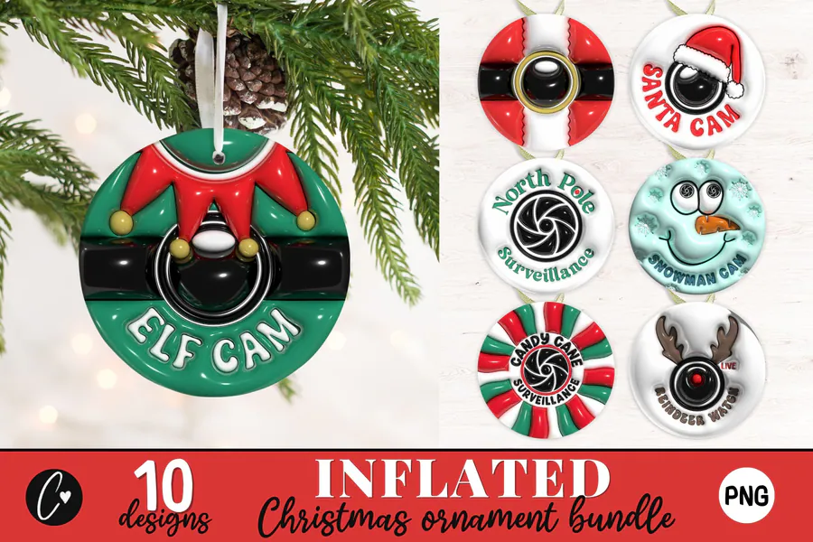 3D Christmas Ornament Sublimation Bundle preview for sublimation ornaments