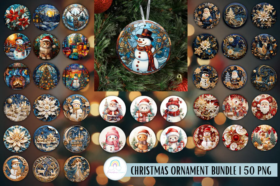 BUNDLE Christmas Ornament Sublimation preview for sublimation ornaments