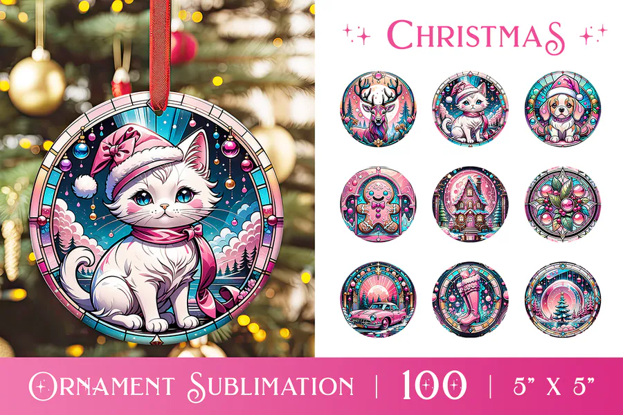 Christmas Ornament Sublimation Bundle preview for sublimation ornaments