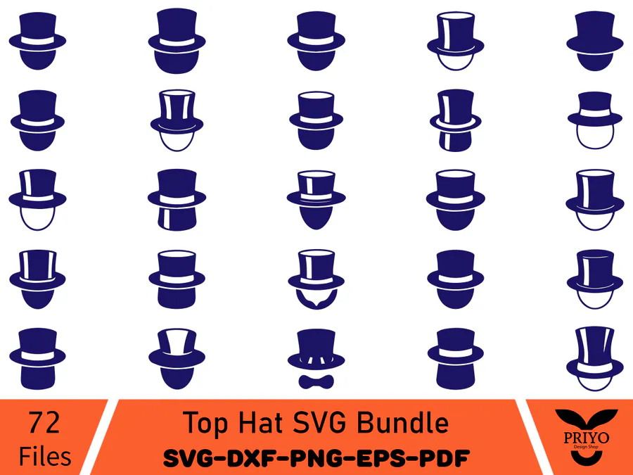 Top Hat SVG Bundle preview for sublimation hat designs