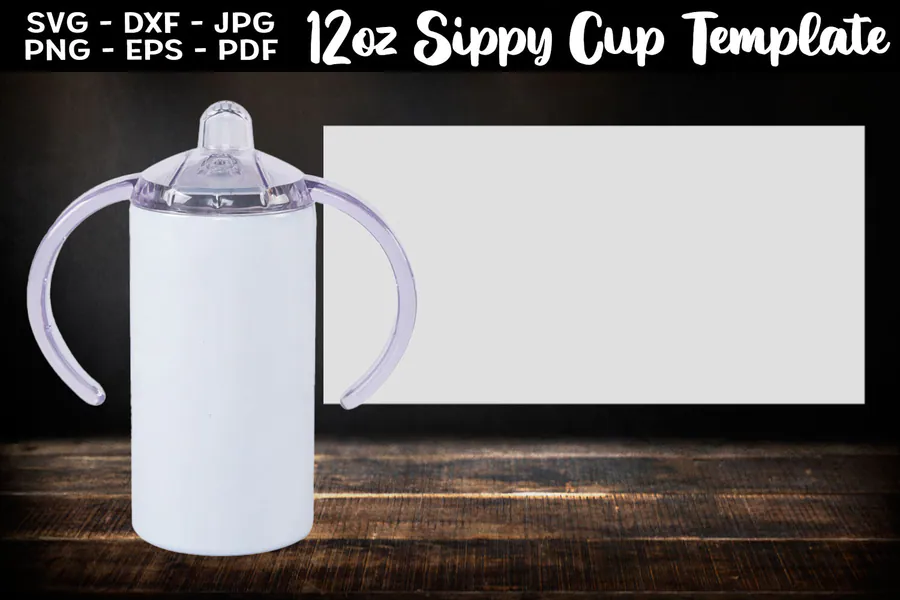 12oz Sippy Cup Template Sublimation PNG preview for cup sublimation designs