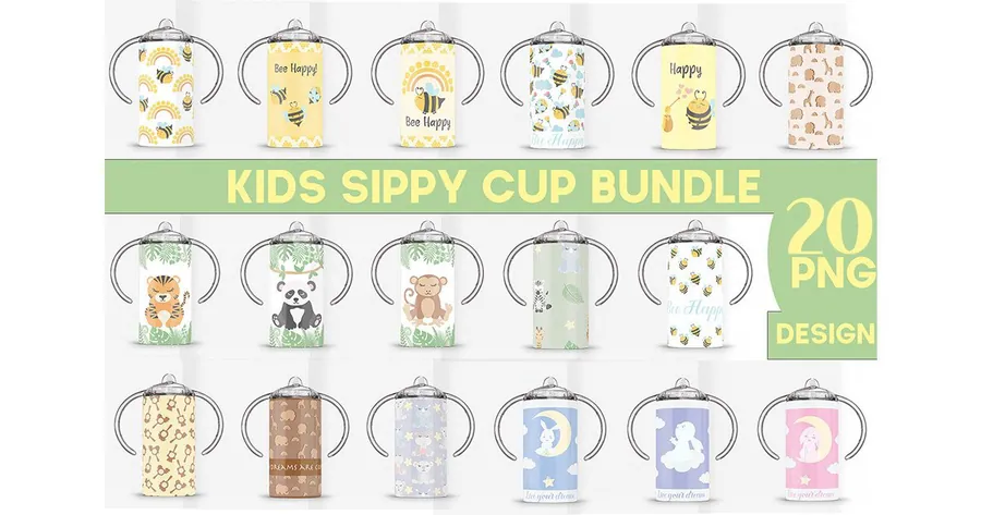 12 Oz Sippy Cup Sublimation Bundle preview for cup sublimation designs
