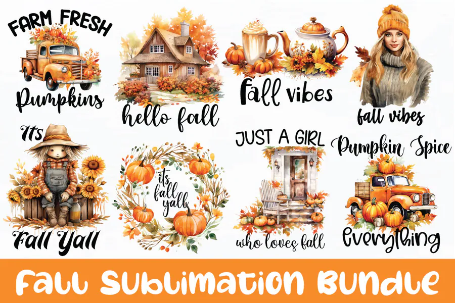 Free Fall Sublimation Bundle preview for fall sublimation