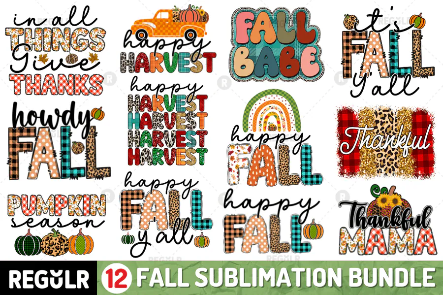 Fall Sublimation Bundle 3 preview for fall sublimation