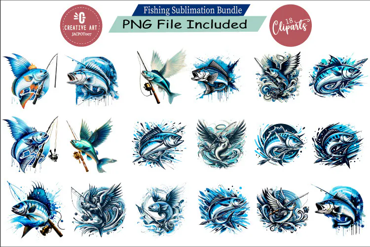 Fishing Sublimation Bundle 2 preview for fishing sublimation