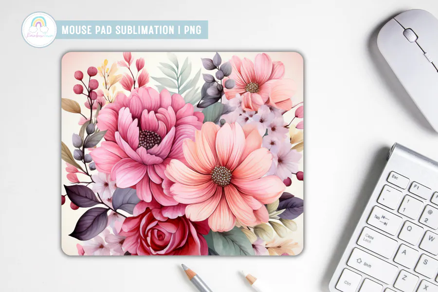 Classic Floral Mouse Pad Design preview for floral mouse pad sublimation designs