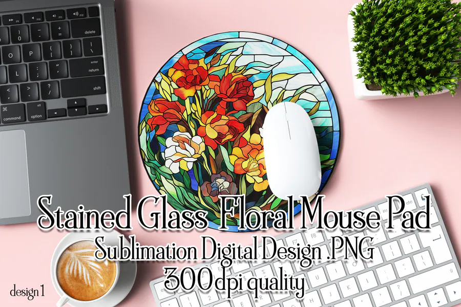 Floral Mouse Pad Design Set preview for floral mouse pad sublimation designs