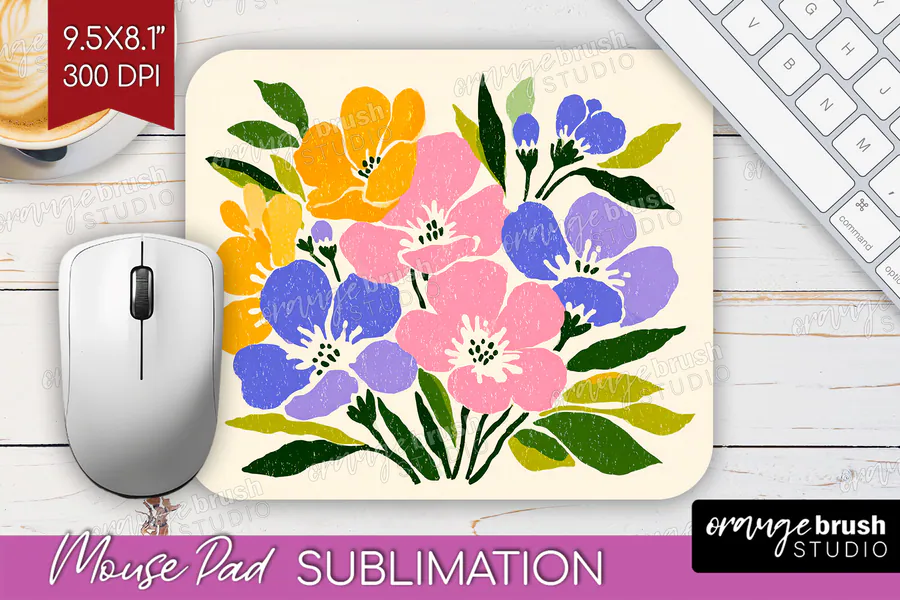 Forget Me Not Modern Floral Mouse Pad preview for floral mouse pad sublimation designs