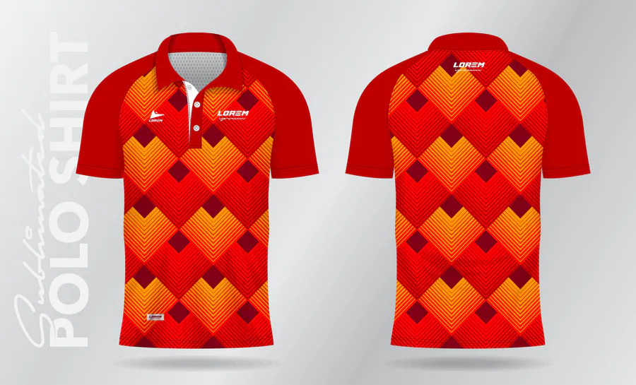 Polo Shirt Mockup Template Design preview for full sublimation polo shirt design