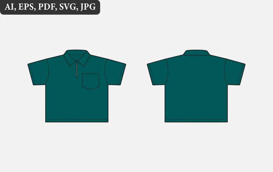 QUARTER ZIP POLO ILLUSTRATION MOCKUP preview for full sublimation polo shirt design