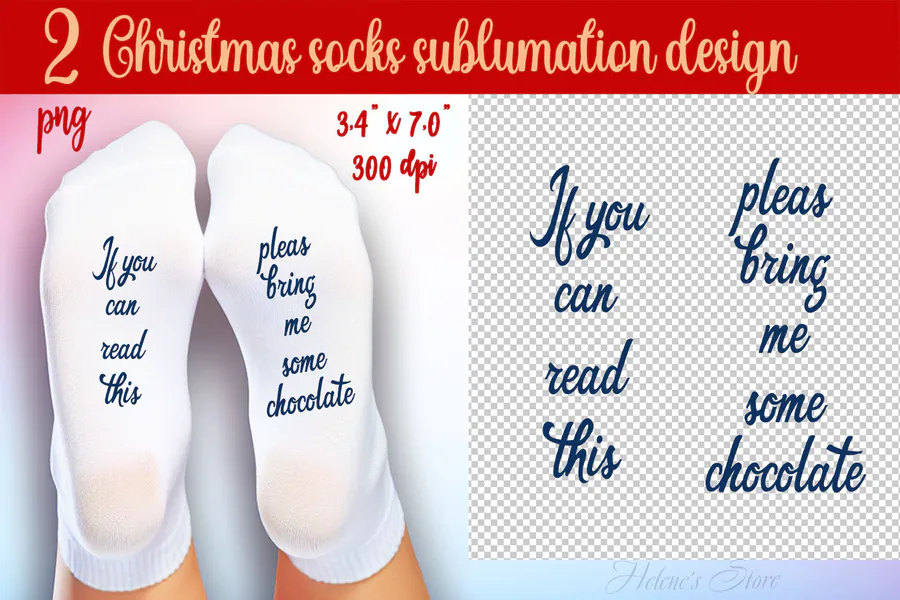 Funny Christmas quote socks sublimation design preview