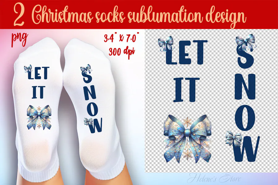 Funny Christmas socks sublimation design preview