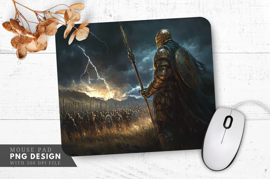 Stormy Paladin Mouse Pad preview for gaming mouse pad sublimation designs