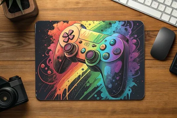 Video Game Controller Mouse Pad PNG preview for gaming mouse pad sublimation designs