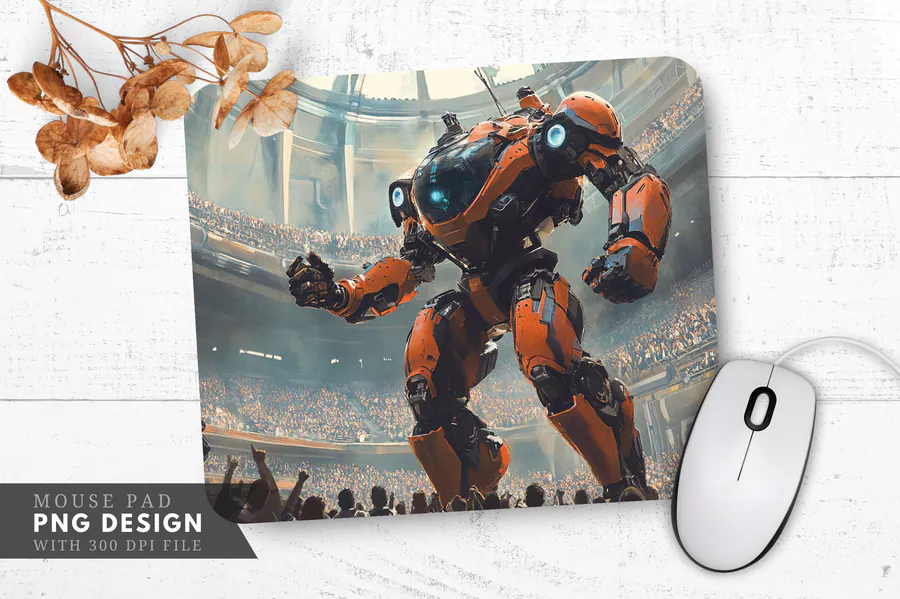 Robot Warrior Mouse Pad Robot Battle preview for gaming mouse pad sublimation designs