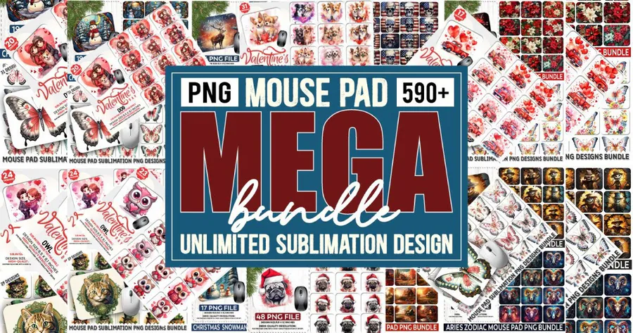 Unlimited Mouse Pad Mega Bundle preview for mouse pad sublimation designs