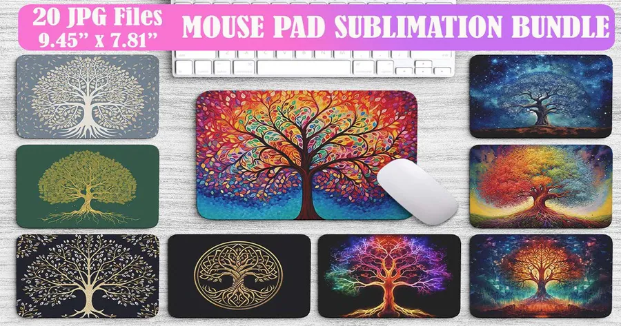 Tree of Life Mouse Pad Bundle preview for mouse pad sublimation designs