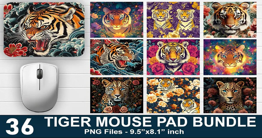 Tiger Mouse Pad Sublimation Bundle preview for mouse pad sublimation designs