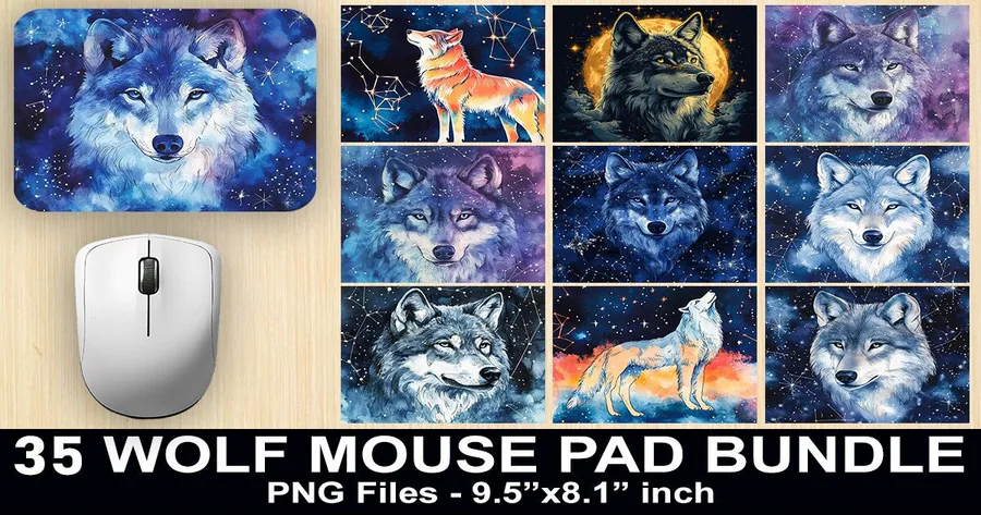 Wolf Mouse Pad Sublimation Bundle preview for mouse pad sublimation designs