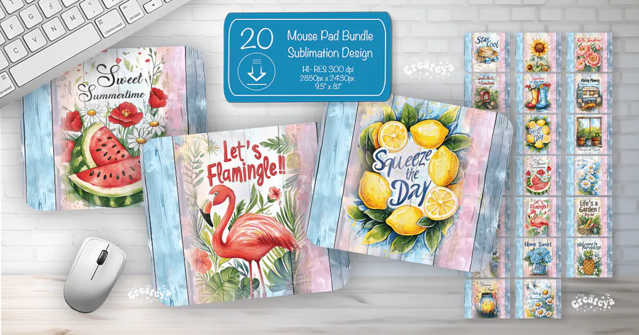 Mouse Pad Sublimation Bundle PNG preview for mouse pad sublimation designs