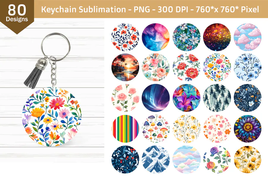 Keychain Sublimation Bundle | Keychain preview for keychain sublimation designs