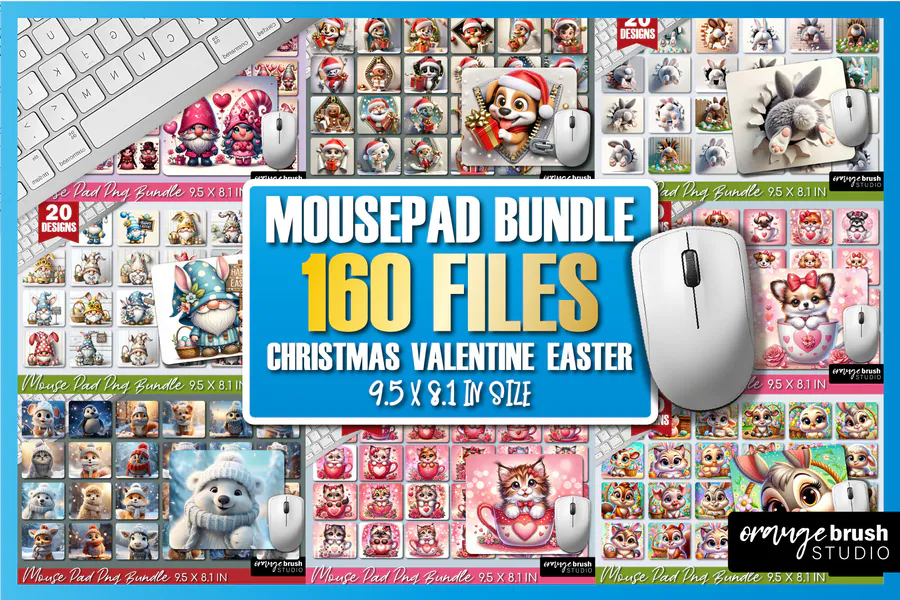 Mouse Pad Bundle with 160 Designs preview for mouse pad sublimation designs