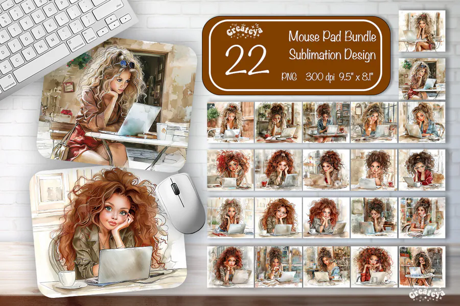Boss Lady Mouse Pad Bundle preview for mouse pad sublimation designs
