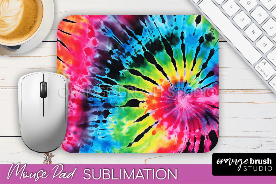 Neon Tie-Dye Mouse Pad Design preview for mouse pad sublimation designs