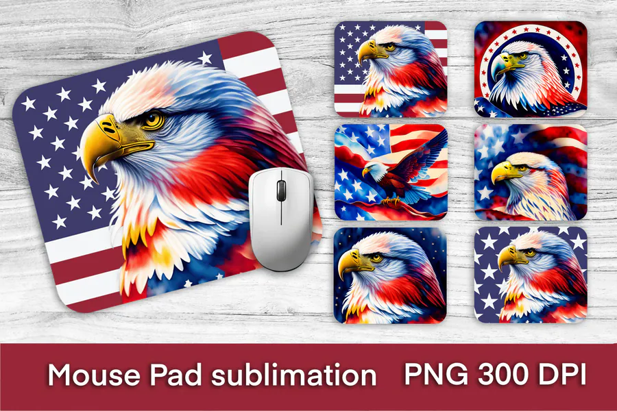 Patriotic Mouse Pad Bundle preview for mouse pad sublimation designs