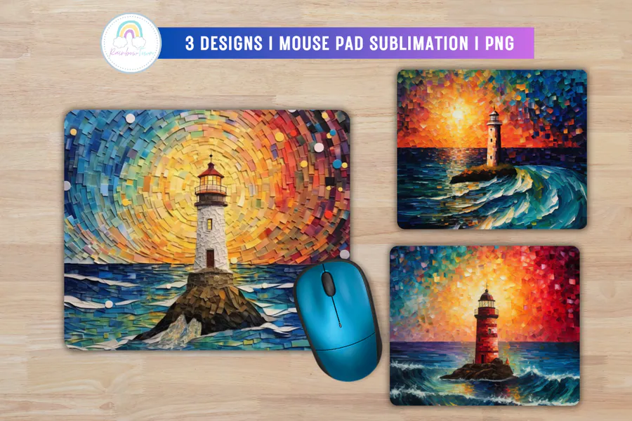Lighthouse Mouse Pad Design preview for mouse pad sublimation designs