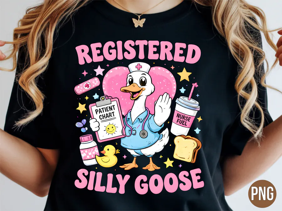 Registered Silly Goose Nurse PNG T-SHIRT preview for nurse sublimation designs