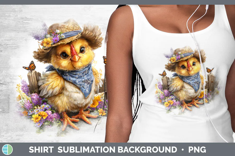 Chicken Shirt Summer Bandana Sublimation preview for retro sublimation shirt designs