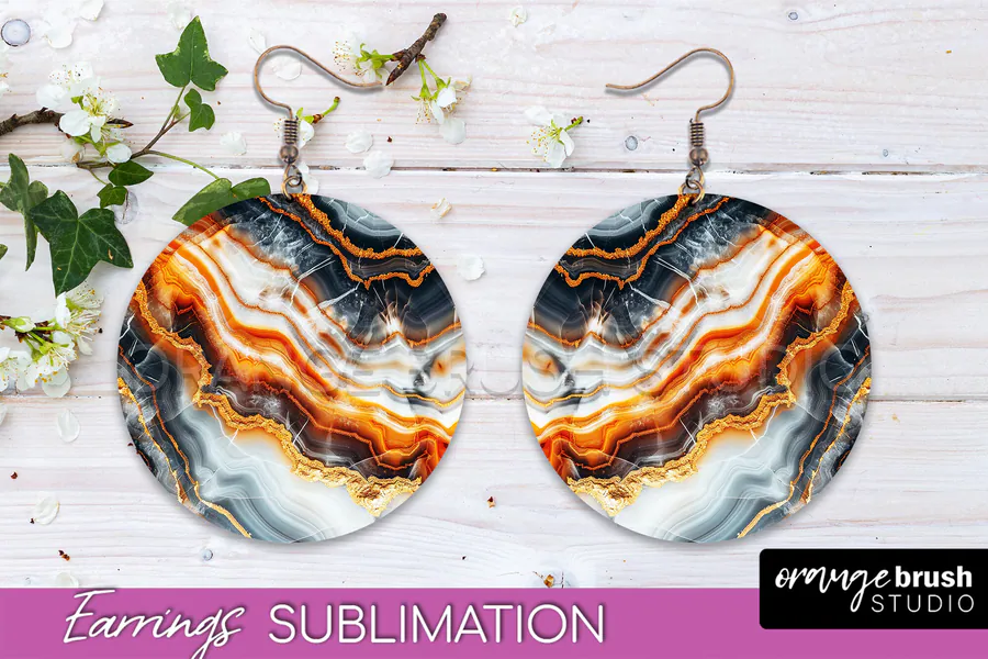 Marble Texture Round Earring Sublimation preview for round earring sublimation designs