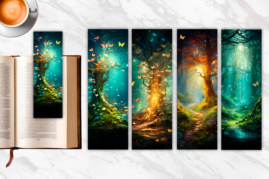 Fantasy Forest Bookmark Bundle preview for sublimation bookmarks