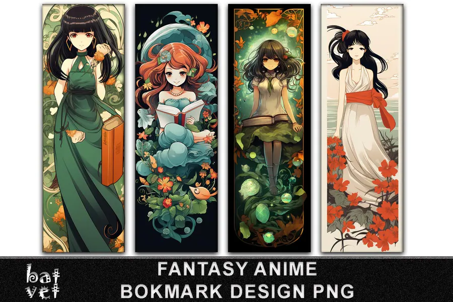 Fantasy Anime Bookmark Collection preview for sublimation bookmarks