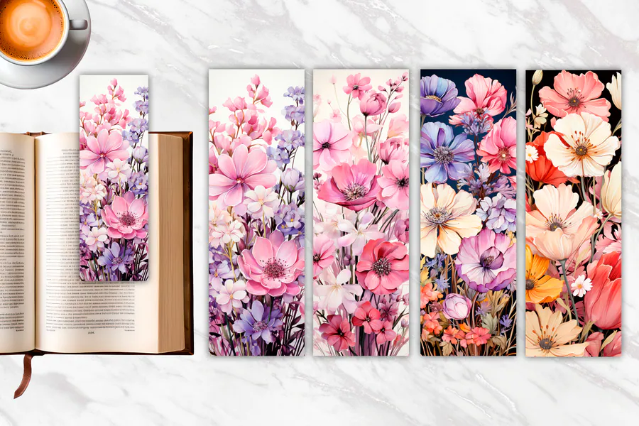 Floral Bookmark Bundle preview for sublimation bookmarks