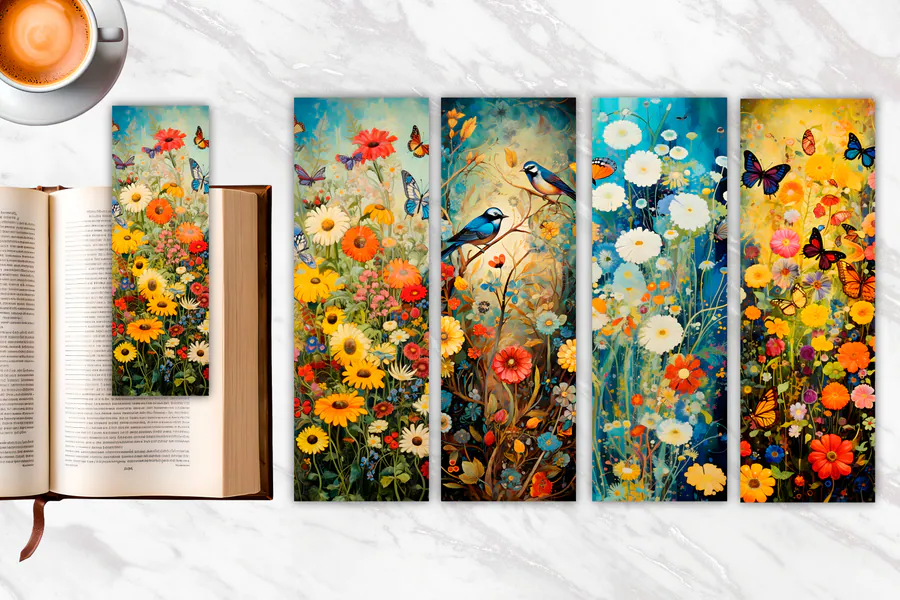 Flower Garden Bookmark Bundle preview for sublimation bookmarks