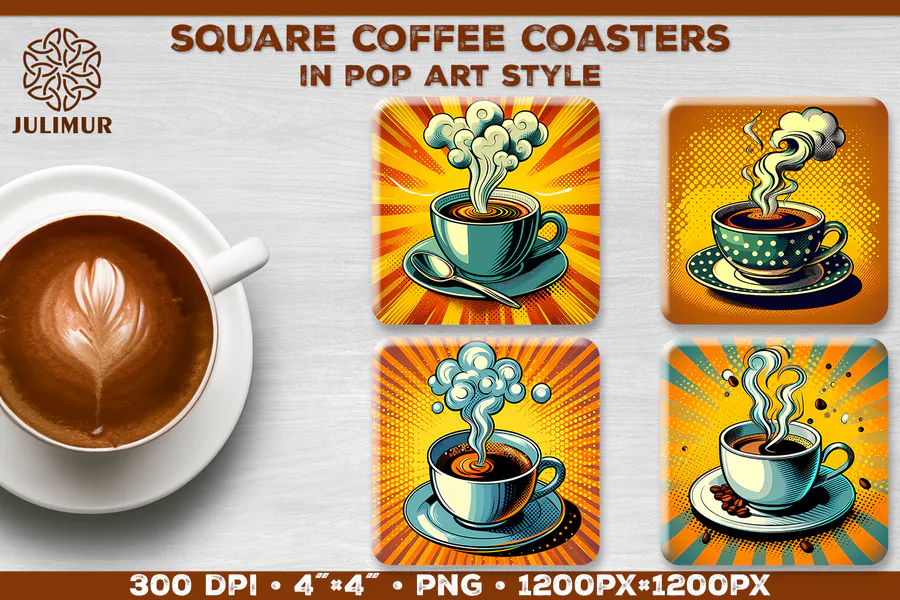 Square Coffee Coasters Sublimation preview for sublimation coaster designs
