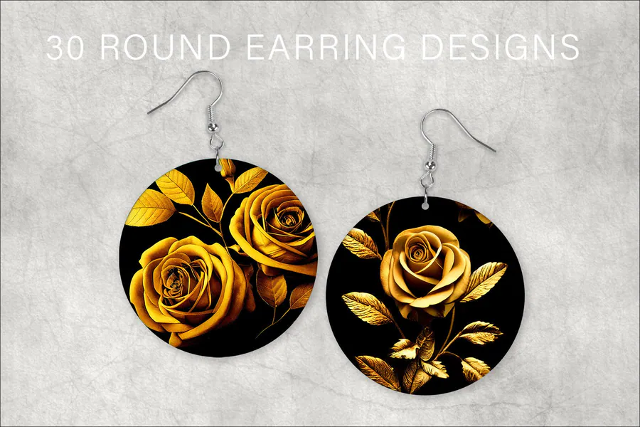 Round Earrings Sublimation Bundle PNG preview for sublimation earring bundles