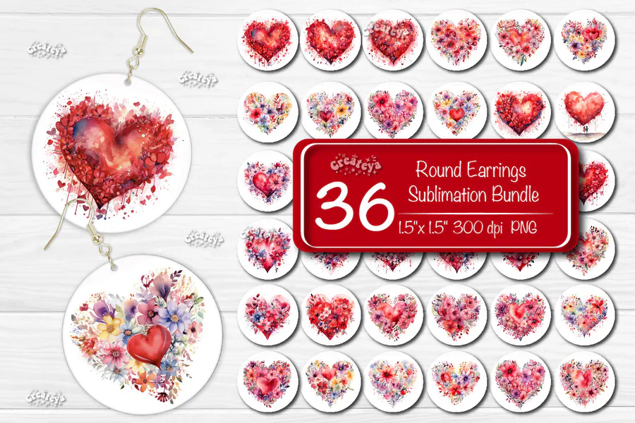 Sublimation Earring Bundle Round Earring preview for sublimation earring bundles