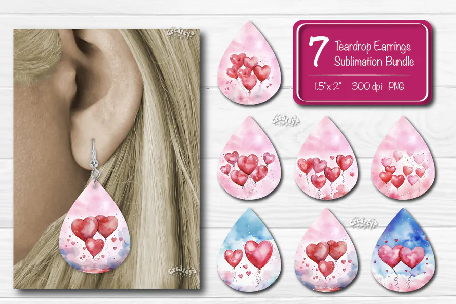 Teardrop Earring Sublimation Bundle preview for sublimation earring bundles