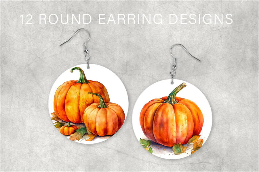 Pumpkin Earring Sublimation Bundle preview for sublimation earring bundles